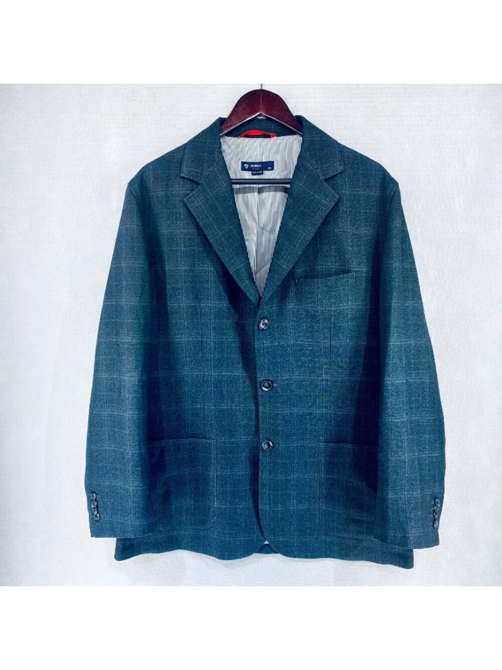 Daniel Cremieux Blazer Mens 46R Gray Stretch Sport Coat Jacket Check Modern